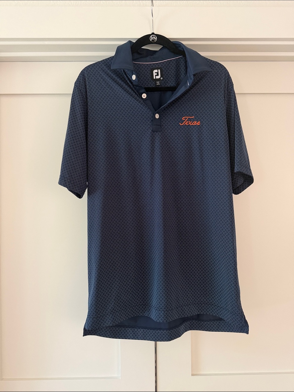 FootJoy Men’s Navy Polo with Orange Texas Embroidery